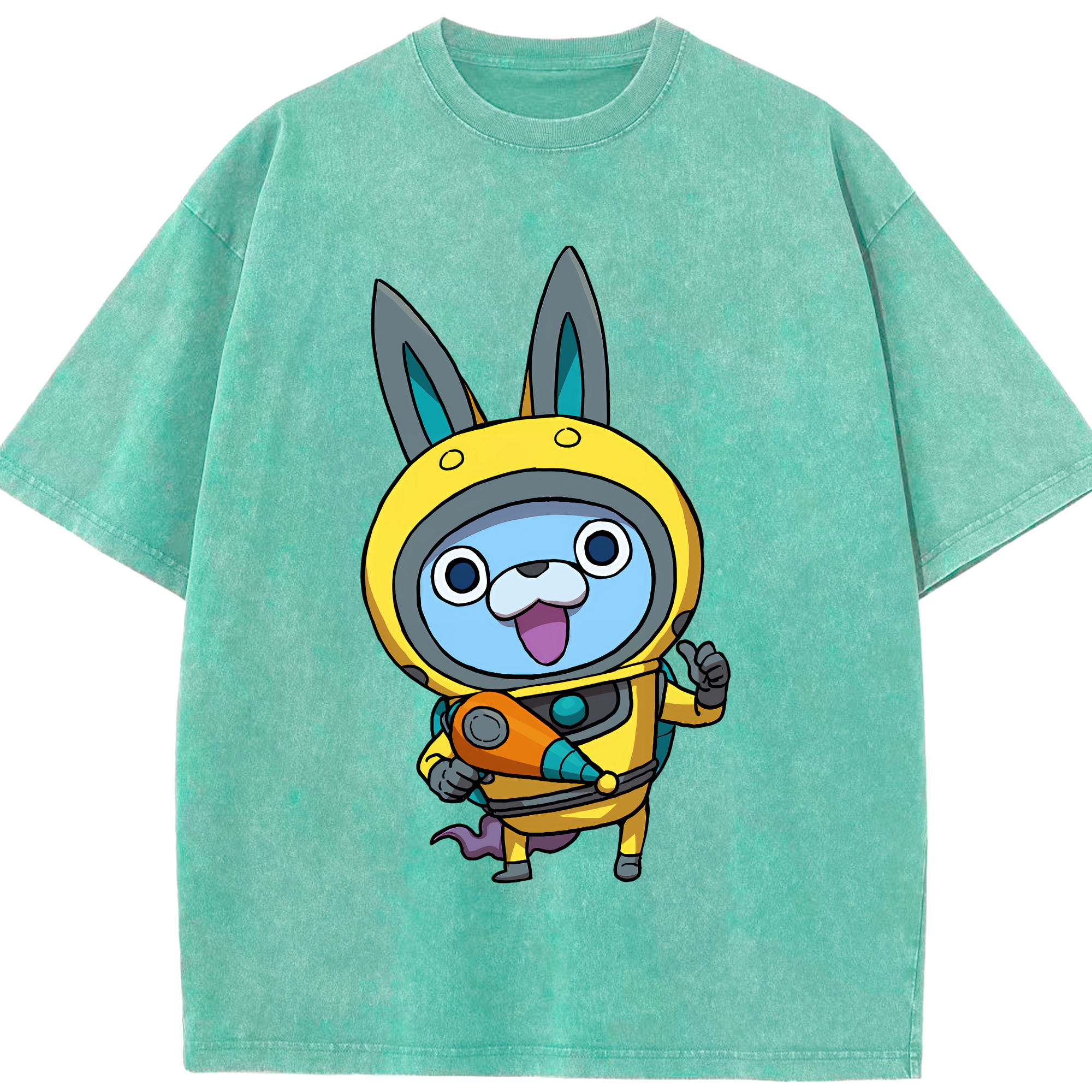 （画像用） 妖怪ウォッチ Yo-kai Watch 綿100% ヴィンテージ風 半袖Tシャツ（フロントプリント）